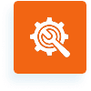 Mechanical tools symbol in orange square