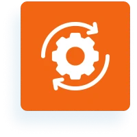 Gear and circular arrows symbol